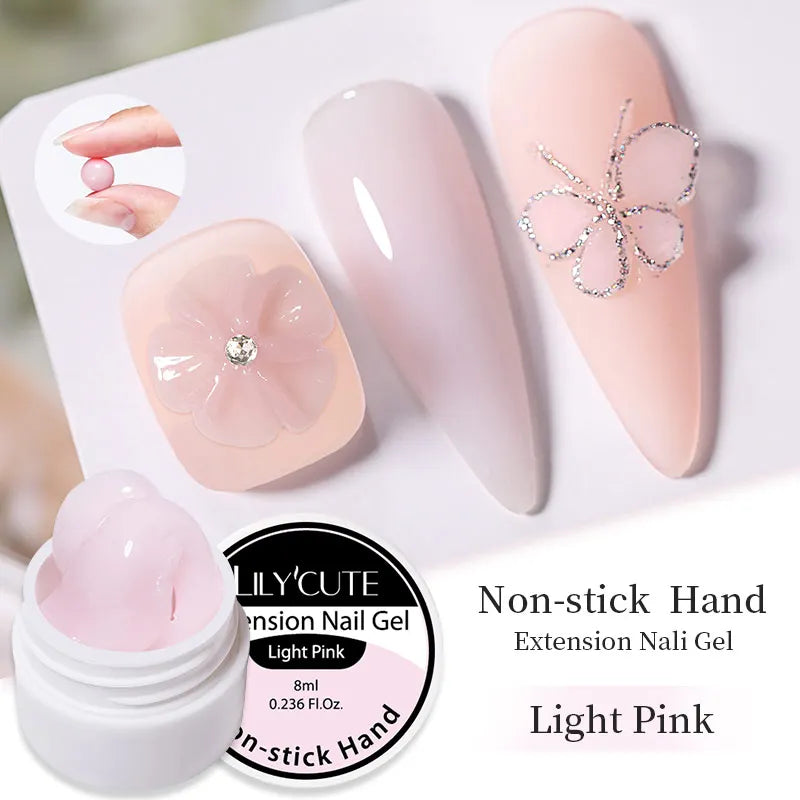 sengpan 8ML Clear Non Stick Hand Solid Extension Nail Gel Polish Carving Flower Nail Art Construction UV Gel Acrylic Varnishes