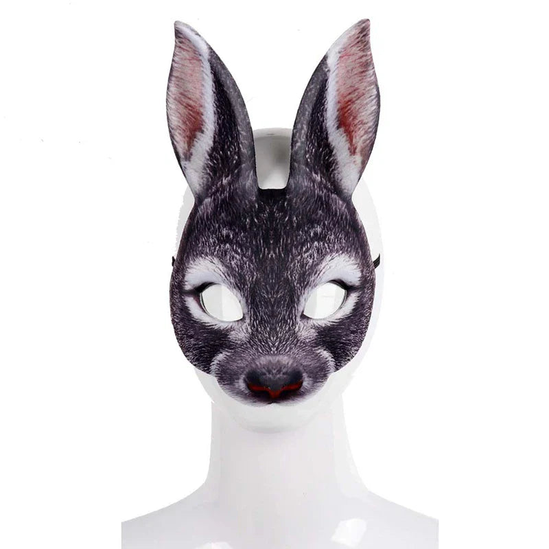 sengpan 3D Tiger Pig Bunny Rabbit Leopard Half Face Mask Creative Funny Animal Halloween Masquerade Party Cosplay Costume Decor