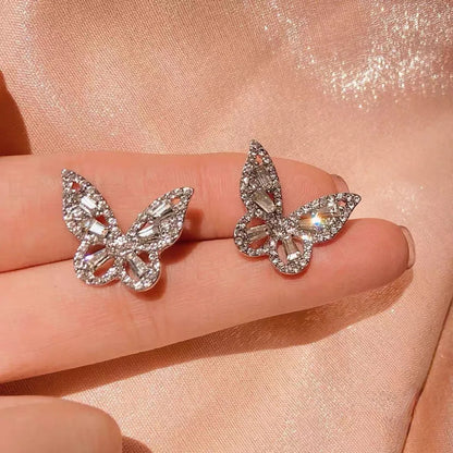 Lianfudai New Fashion Trend Unique Design Elegant Delicate Snake Shape Zircon Tassel Stud Earrings Women Jewelry Party Gifts Wholesale