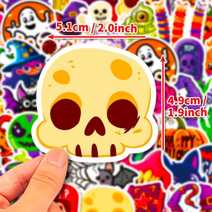 sengpan 50PCS Cute Halloween PVC Sticker Aesthetic Decoration Scrapbooking Korean Stationery Hand Accounting Tools Supplies for Kids