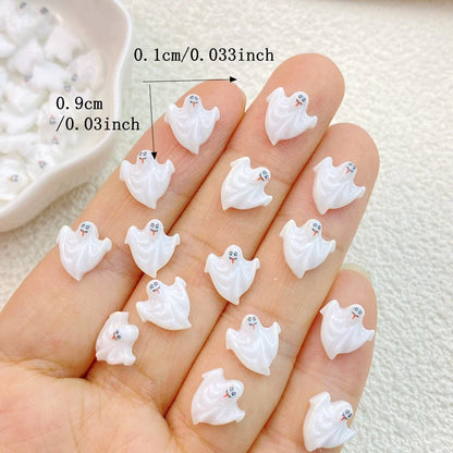 sengpan 50Pcs Cute Resin Mini Cartoon holy halloween cat, ghost series Flat Back Manicure Parts Embellishments For Hair Bows Accessories