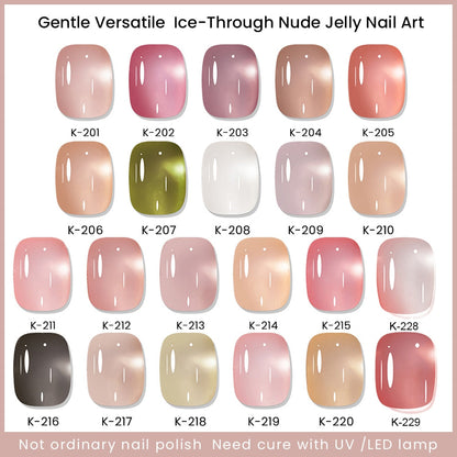 sengpan Nail Gel Polish 12ml Translucent Nude Jelly Gel Nail Polish Semi Permanent Soak Off UV LED Gel Varnish Nail Art Manicure