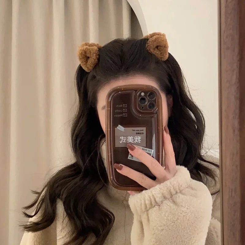 sengpan Plush Cat Ears Hair Clips For Women Girls Lamb Cashmere Hairpin Forehead Bangs Clip Fluffy Children New Winter Hair Accessories