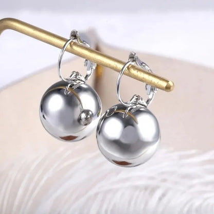 sengpan Vintage Big Round Ball Pendant Earrings for Women Gold Plated Fashion Jewelry Gifts Wedding Accessory Pendientes Mujer