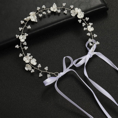 Lianfudai Elegant Women Hair Accessories Bridal Headband Crystal Pearl Hairband Head Ornament Ladies New Hair Jewelry For Wedding