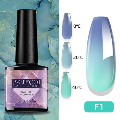 sengpan 7.3ml Thermal Gel Polish More Colors Temperature Color Changing Glitter UV Gel Varnish Soak Off UV LED Gel Lacquers Nail Polish