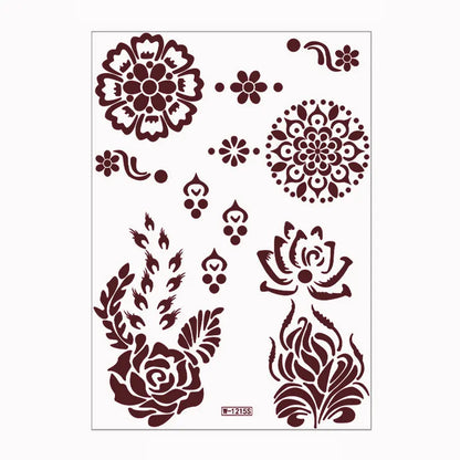 sengpan Brown Henna Stickers for Hand Temporary Henna Tattoos for Women Fake Tatoo Waterproof Mehndi Designs Wedding Tattoo Hena