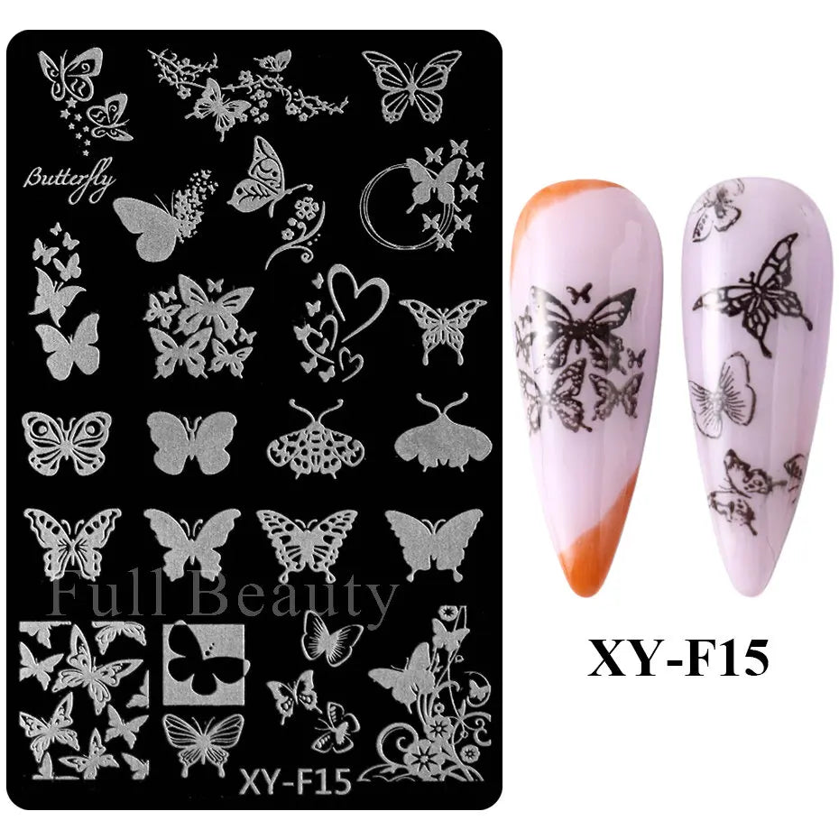 sengpan Spring Flowers Nail Stamping Plates Cherry Blossom Summer Daisy Floral Butterfly DIY Nail Design Image Stamp Templates Stencil