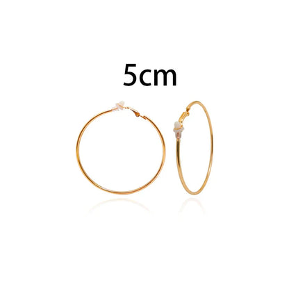 sengpan Round Circle Hoop Earrings Clip Without Piercing Women Gold Silver Stainless Steel Plating Rings Ear Clips Fashion Jewelry Gift