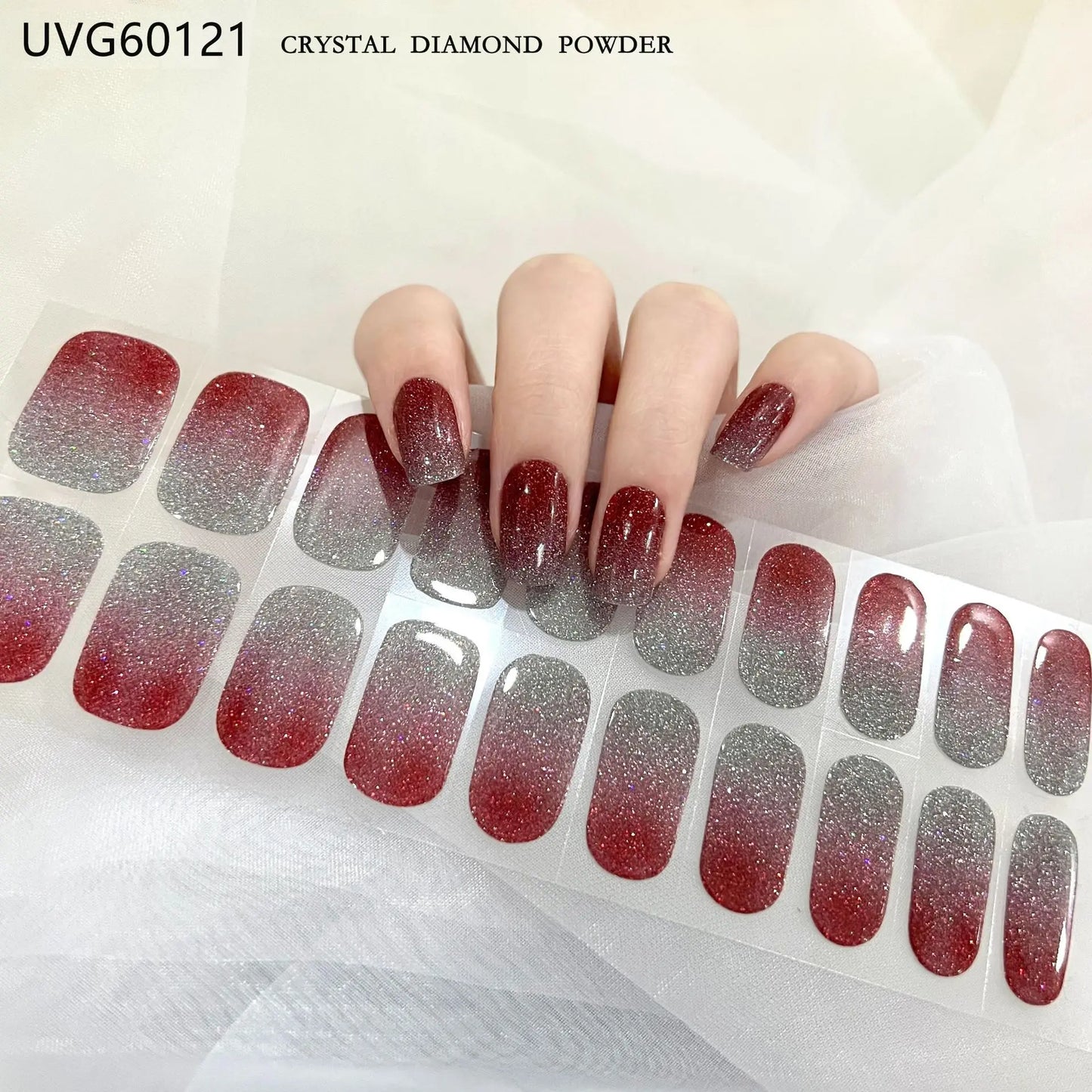 Lianfudai 2024 Halloween Semi-cured UV Gel Nail Stickers Pumpkin Skull Full Cover Gel For UV Lamp Gel Nail Strips Press On Nail Decal