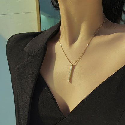 Luxury Shell Long Pendant Necklace For Women Simple Fashion Gold Color Clavicle Chain Necklaces Choker Korean Jewelry Party Gift