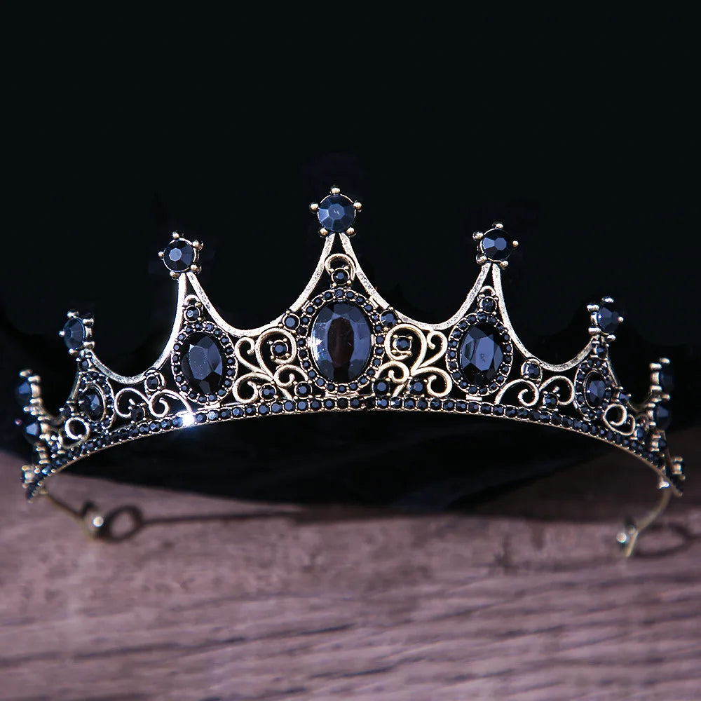 sengpan Baroque Vintage Princess Queen Bridal Crown Headwear Crystal Tiara For Women Wedding Crown Hair Dress Accessories Jewelry