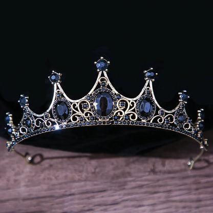 sengpan Baroque Vintage Princess Queen Bridal Crown Headwear Crystal Tiara For Women Wedding Crown Hair Dress Accessories Jewelry