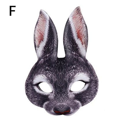 sengpan 3D Tiger Pig Bunny Rabbit Leopard Half Face Mask Creative Funny Animal Halloween Masquerade Party Cosplay Costume Decor