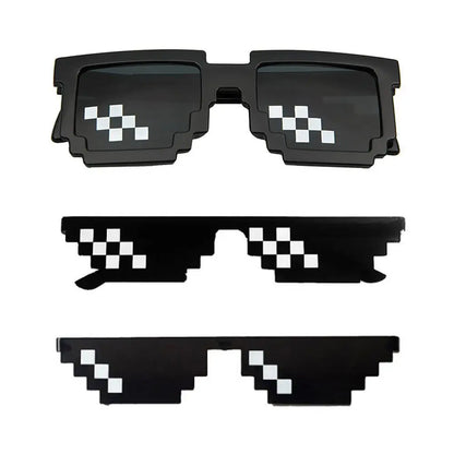 sengpan Funny Thug Life Sunglasses Pixel Funny Original Costumes Woman Male Vintage Pixel Black Mosaic Sunglasses Cool Funny Glasses