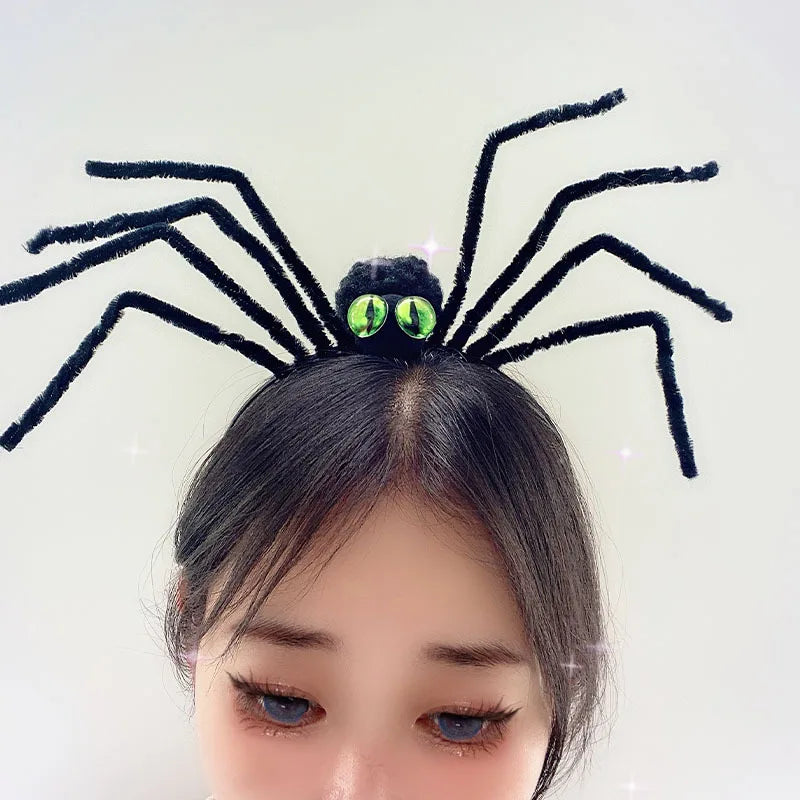 sengpan Creative Halloween Spider Headband Spider Head Band Spider Head Hoop Masquerade Dress Up Halloween Party Decoration Headdress