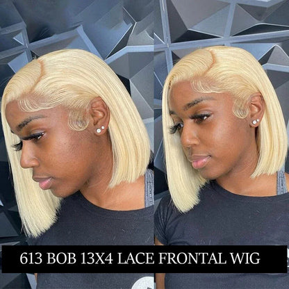 sengpan Blonde Bob Wig Human Hair 613 Lace Front Wig Human Hair 180% Density 13x4 HD Lace Frontal Wigs Human Hair Pre Plucked