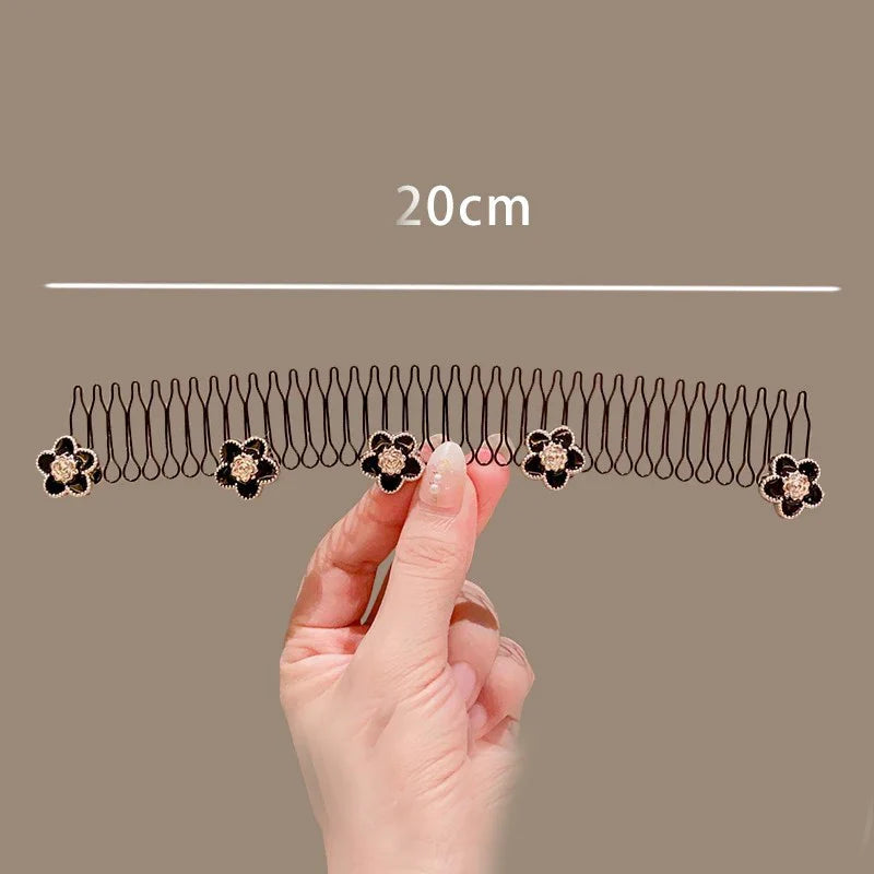 sengpan Camellia Hair Comb Invisible Bangs Hair Clip Tidy Artifact Hair pin Girls Hairpin Women Tools Fixed Inser Comb Hair Accessories