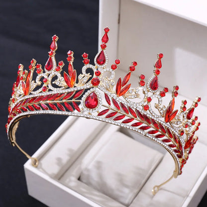 sengpan Baroque Bride Crowns Crystal Queen Princess Rhinestone Tiaras Bridal Headband Bridal Headpiece Wedding Hair Accessories Tiaras