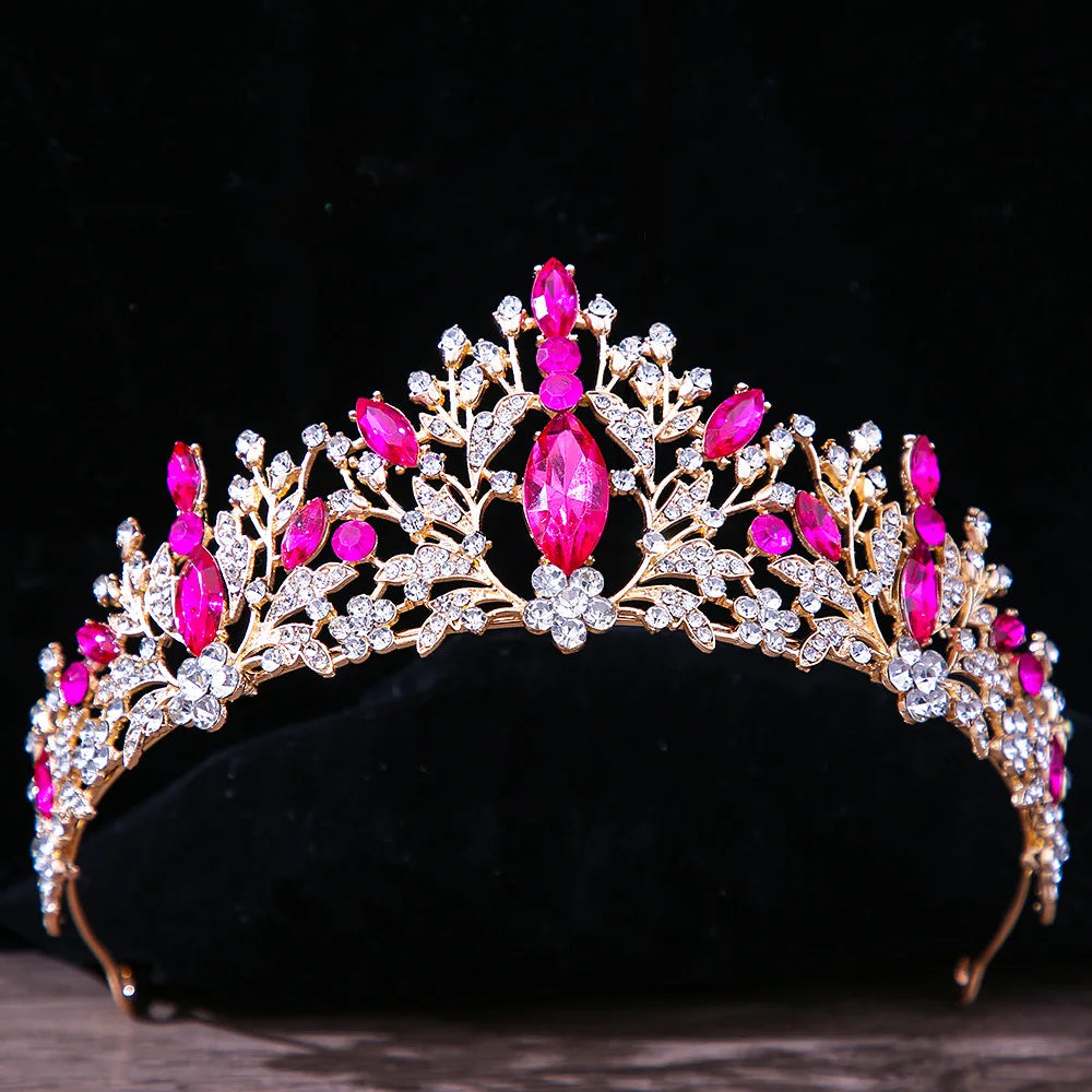 sengpan Baroque Vintage Princess Queen Bridal Crown Headwear Crystal Tiara For Women Wedding Crown Hair Dress Accessories Jewelry