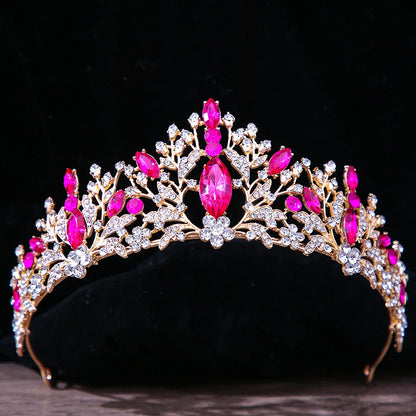 sengpan Baroque Princess Queen Bridal Crown Purple Crystal Tiara For Women Wedding Vintage Crown Hair Dress Accessories Jewelry