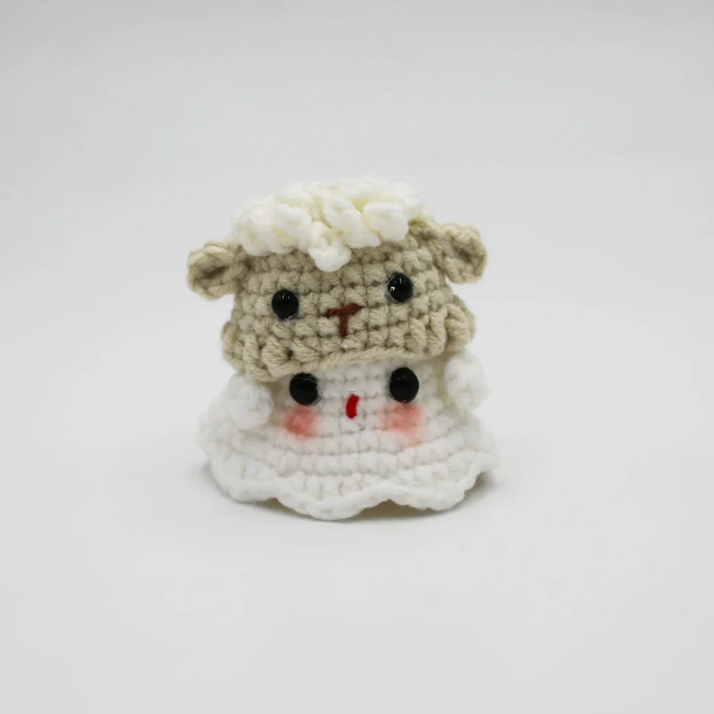 sengpan Creative Knitting Ghost Keychain Pendant Halloween Home Decoration Funny Handmade Crochet Ghost Doll Ornament Christmas Gifts