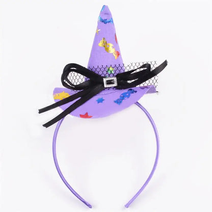 sengpan Witch Hat Hairbands Halloween Headwear Decoration For Children Girl Women Pumpkin Ghost Hair Accessories Cosplay Party Gifts