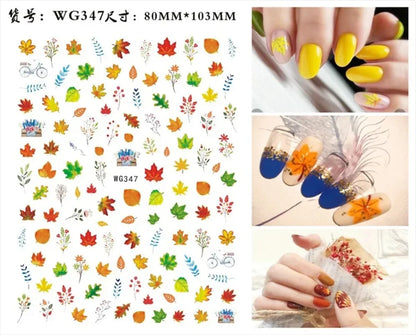 sengpan Simple Flowers 3D Nail Stickers Spring Summer Blossom Floral Tulip Fruit Nail Art Decals Adhesive Sliders Manicure Decorations