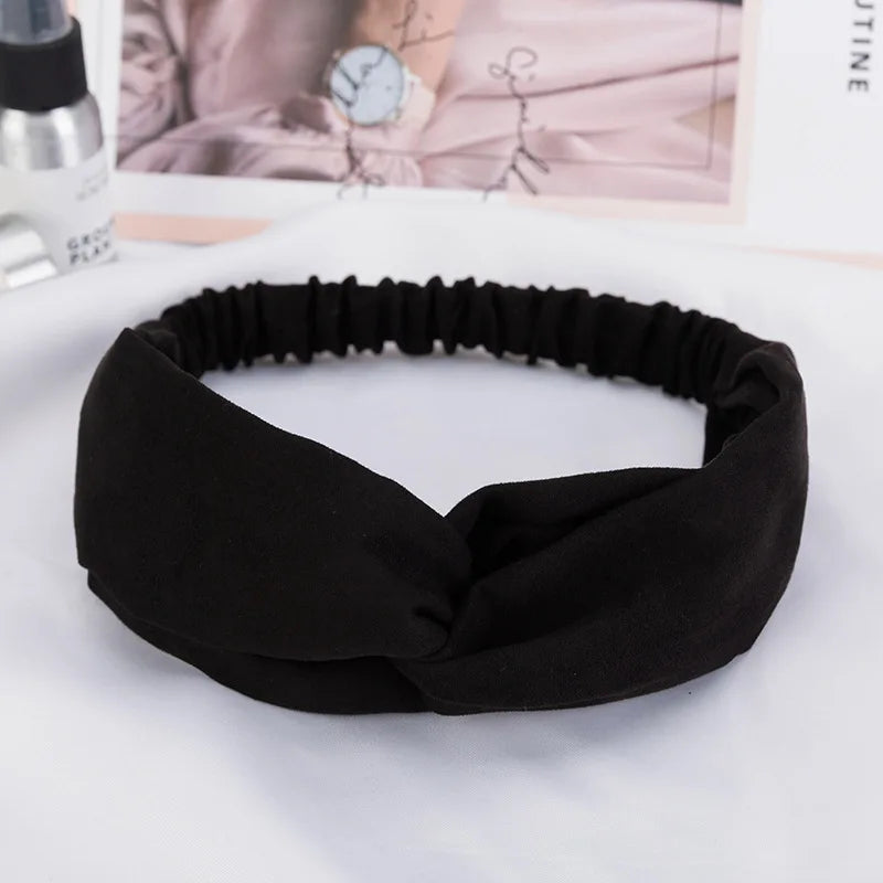 Lianfudai 2024 New Design Fashion Women Summer Style Headbands Bohemian Girl Cross Turban Bandage Bandanas Hairbands Hair Accessories