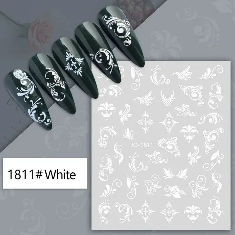 sengpan Simple Flowers 3D Nail Stickers Spring Summer Blossom Floral Tulip Fruit Nail Art Decals Adhesive Sliders Manicure Decorations