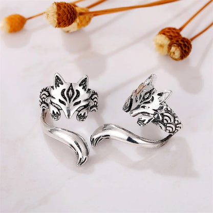 sengpan New Trendy Fox Shape Clip Earrings for Women Antique Silver Color Ear Cuff Earrings Girl Statement Jewelry