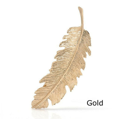 sengpan New Alloy Vintage Hair Clip Feather Leaf Shape Barrette Metal Hairpins For Women Lady Headwear Hair Accessories