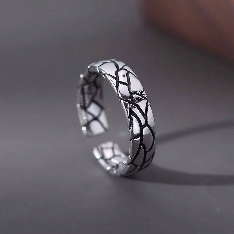 sengpan INS Fashion Silver Color Minimalist Irregular Twined Finger Rings Creative Geometric Punk Opening Rings for Women Girls Jewelry