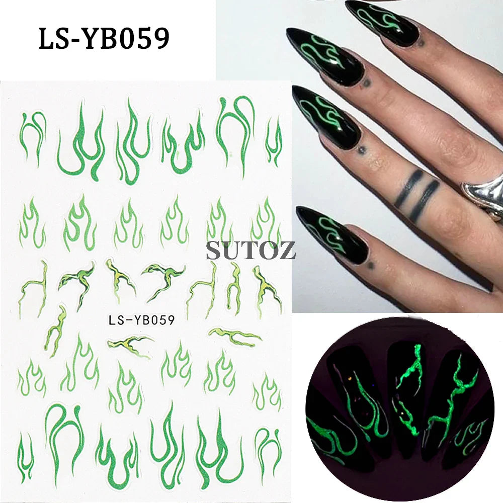 sengpan Pink Pumpkin Nail Art Stickers Halloween Decoration Bat Ghost Design Black Cat Skull Nail Sliders Charms Manicure Decal NLLS-J82