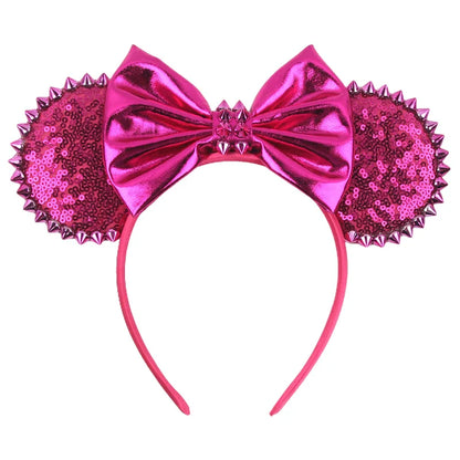 Lianfudai 2024 Nieuwe Disney Mouse Ears Headband  Hoofdband Bat Pompoen Lovertjes Strik Halloween Festival Feest Cosplay Haaraccessoires