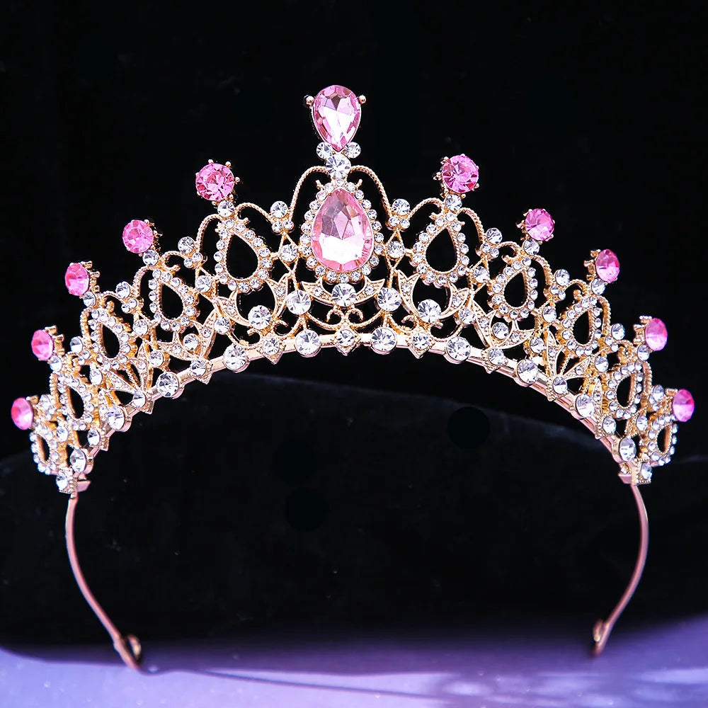 sengpan Baroque Princess Queen Bridal Crown Purple Crystal Tiara For Women Wedding Vintage Crown Hair Dress Accessories Jewelry