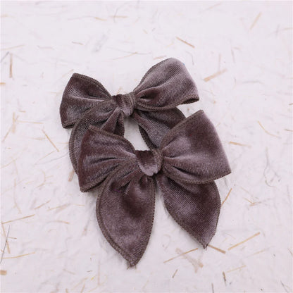 sengpan Small Velvet Fable Bow Hair Clips for Toddler Baby Girl Kids Christmas Velvet Hair Bow Alligator Clips Accessories