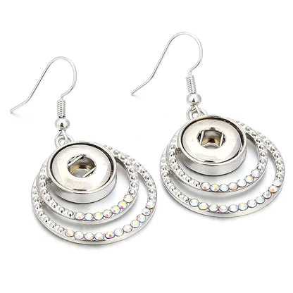 sengpan New 12mm Snap Jewelry Earring Metal 12mm Snap Button Earrings Eardrop Mini Snap Earring Charm Buttons