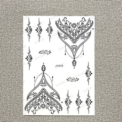 sengpan Black Henna Tattoo Stickers for Hands Temporary Tattoos Body Lace Tatoo Temporari Waterproof Fake Tattoo for Women Hena Tatoo