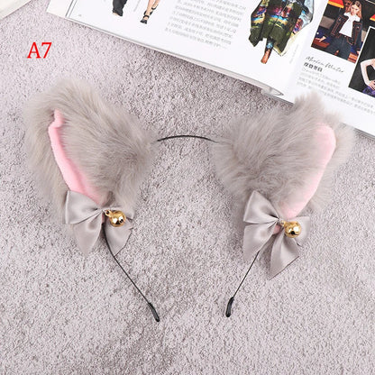 sengpan Animal Cute Cat Ears Halloween Headband Women Kawaii Anime Hair Hoop Halloween Cosplay Party Costume Hair Accessories