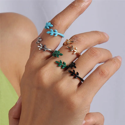 sengpan Korean Colorful Small Flower Ring Sets Bohemia Handmade Multi Beaded Rice Beads Finger Ring For Women Beach Jewelry Gifts