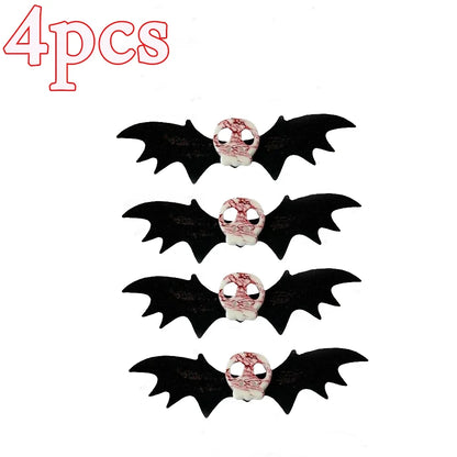 sengpan 1/4pcs Skull Bat Hair Clips Gothic Duckbill Clips Halloween Angel Bat Hair Barrettes Lolita Hairpin Creative Hair Styling Tools