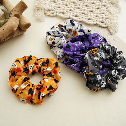 sengpan 4pcs Hair Tie Elastic Large Scrunchie Halloween Hair Rope Ponytail Holder Hair Accessories For daily uses Women