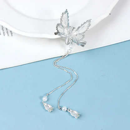 sengpan Shaking Move Wing Top Clip Bangs Clip Shiny Rhinestone Moving Butterfly Children Hairpin Alloy Hair Accessories