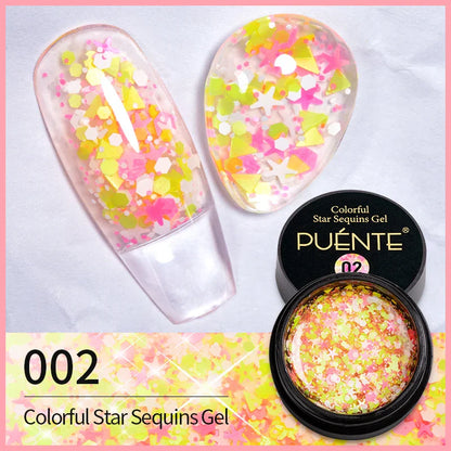 sengpan Sparkling Summer Glitter Sequins Gel Nail Polish 5ML Cream Puff Gel Soak Off UV Nail Gel Semi-permanent Varnish For Manicure