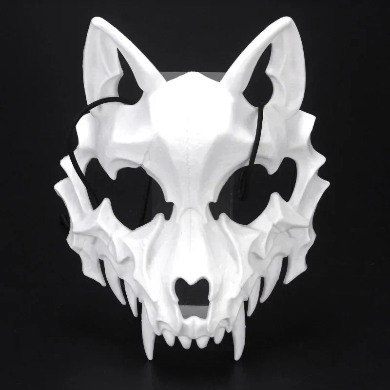 sengpan Varieties of Halloween Half Face Mask Anime Dragon God Skeleton Bone Skull Animals Mask Cosplay Dance Party Prom Costumes Props