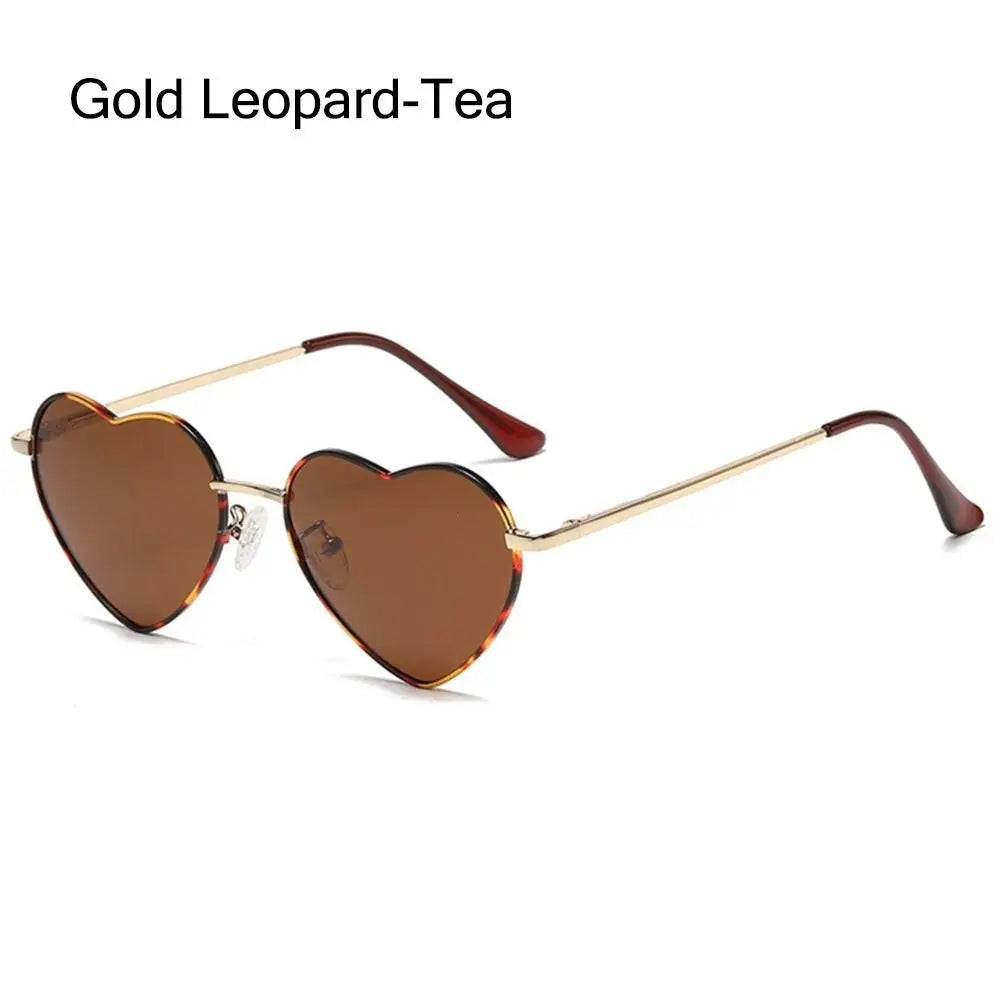 sengpan Heart-Shaped Sunglasses Heart Sun Glasses Shades Vintage 90s Glasses UV400 Protection Metal Frame Sunglasses Fancy Accessories