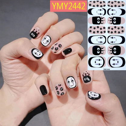 sengpan Baking Free Halloween Nail Stickers Full Sticker Fashion Nail Art Jewelry  Pumpkin Ghost Wholesale Applique Nail Sticker