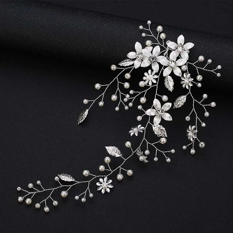 sengpan New Wedding Hair Accessories Crystal Pearl Hair Belt Wedding Bridal Hairband Hair Ornament Hair Jewelry Bride Headdress Headband