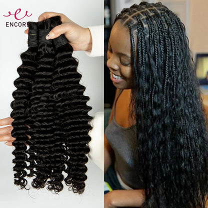 sengpan 28Inch Deep Wave 100% Virgin Human Hair Bulk for Boho Braided Extensions No Weft Human Hair Bundles for Braiding